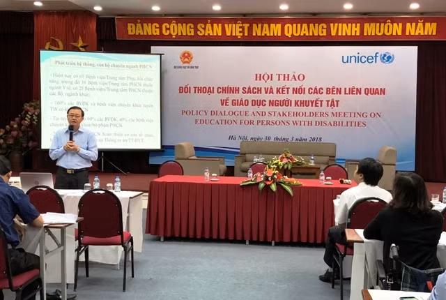 Hội thảo đối thoại chính sách và kết nối các bên liên quan về giáo dục NKT.