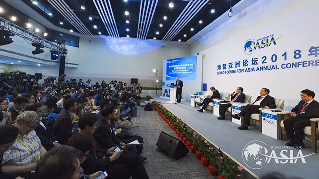 Một phiên họp trong khuôn khổ Diễn đàn châu Á Bác Ngao 2018. Ảnh: BOAO FORUM