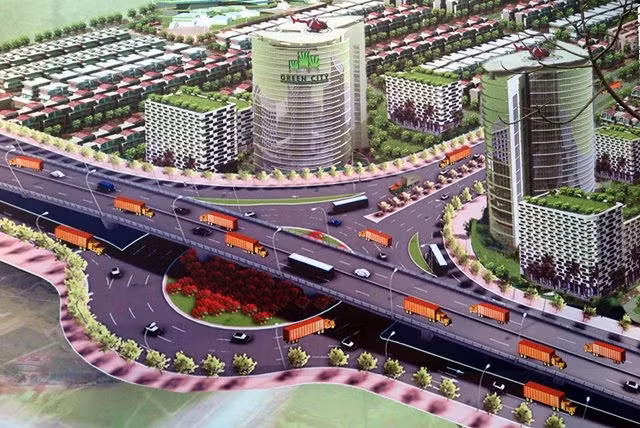 Phối cảnh cầu vượt Nguyễn Bỉnh Khiêm - Đình Vũ.