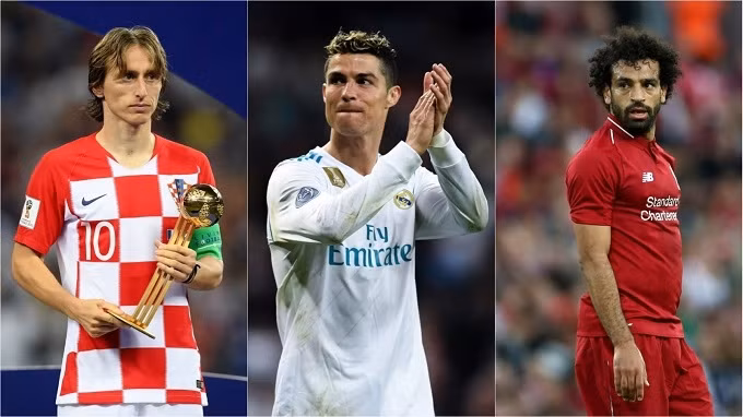 Ba ứng cử viên cuối cùng cho danh hiệu "Cầu thủ nam xuất sắc nhất năm" của FIFA: Luka Modric, Cristiano Ronaldo và Mohamed Salah.