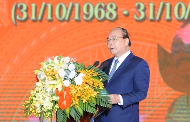 Thủ tướng Nguyễn Xuân Phúc phát biểu tại lễ kỷ niệm.