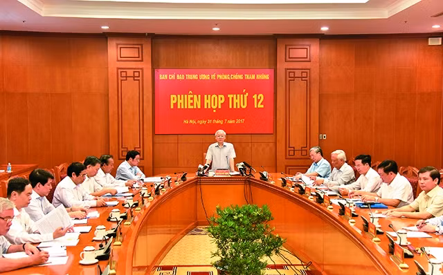 Tổng Bí thư Nguyễn Phú Trọng phát biểu tại Phiên họp thứ 12, Ban Chỉ đạo Trung ương về phòng, chống tham nhũng.