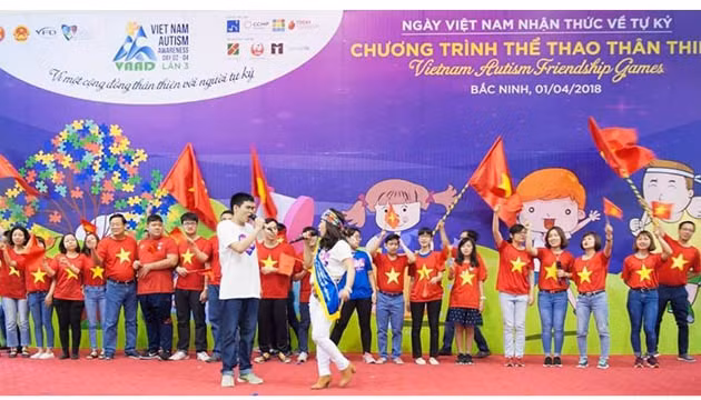 Hoạt động trong Ngày Thế giới nhận thức về tự kỷ 1-4 tại Bắc Ninh (Ảnh: VAN).