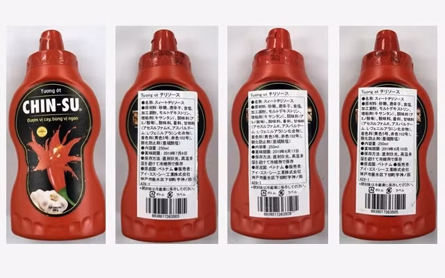 Hình ảnh tương ớt Chin-su bị cảnh báo thu hồi tại Nhật Bản (Ảnh: website thành phố Osaka, Nhật Bản).
