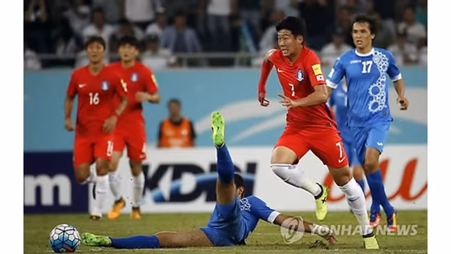 Son Heung-min là niềm hy vọng trên hàng công của đội tuyển Hàn Quốc tham dự VCK World Cup 2018. Ảnh: Yonhap.