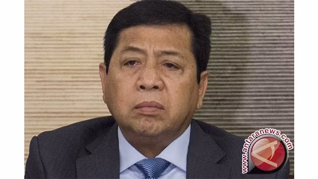 Cựu Chủ tịch Hạ viện Indonesia Setya Novanto bị tuyên án 15 năm tù vì tội tham nhũng. Ảnh: Antara