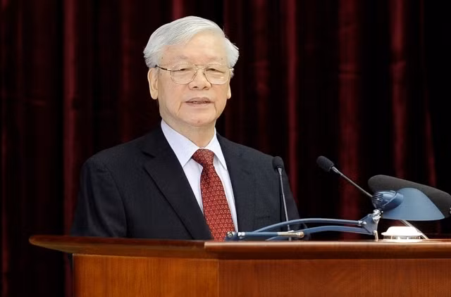 Tổng Bí thư, Chủ tịch nước Nguyễn Phú Trọng phát biểu khai mạc hội nghị.