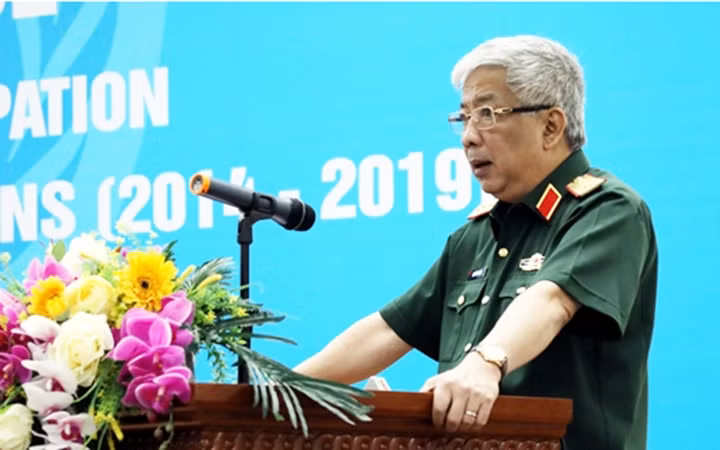 Thượng tướng Nguyễn Chí Vịnh phát biểu chỉ đạo hội nghị. Ảnh: Báo Quân đội nhân dân.