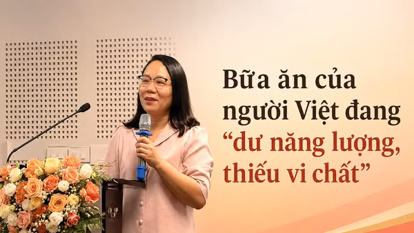 Phó Giáo sư, Tiến sĩ Trương Tuyết Mai, Phó Viện trưởng Viện Dinh dưỡng quốc gia chia sẻ tại hội thảo. (Ảnh thiết kế bởi AI)