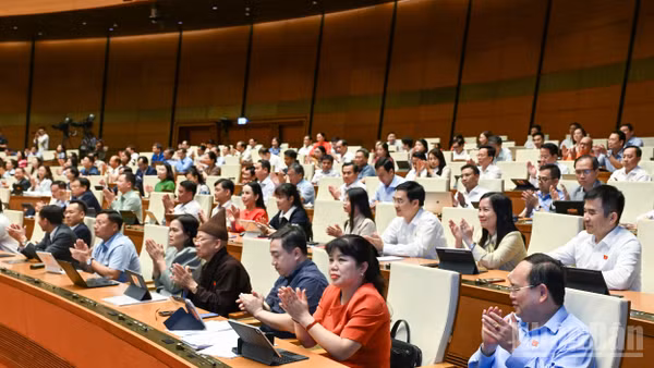 Quốc hội thông qua Luật sửa đổi, bổ sung một số điều của Luật Trợ giúp pháp lý với đa số đại biểu có mặt tán thành. (Ảnh: THỦY NGUYÊN)
