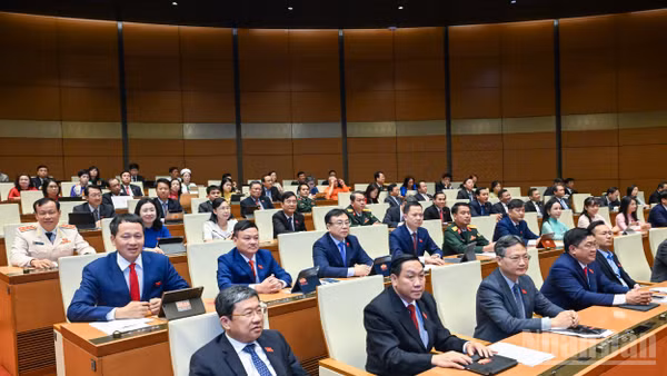 Quốc hội thông qua Nghị quyết sáng 24/4. (Ảnh: THỦY NGUYÊN)