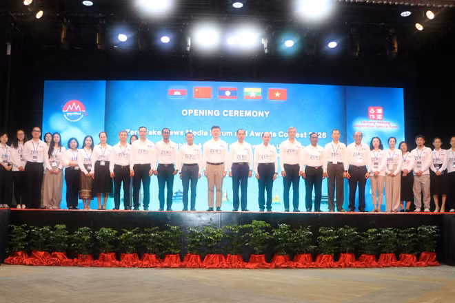 Các đại biểu dự diễn đàn truyền thông và lễ trao giải cuộc thi về chống tin giả năm 2026. (Ảnh: CTV)