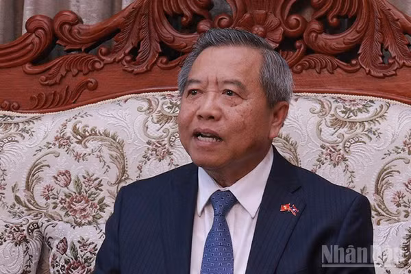 Chủ tịch Hội Hữu nghị Lào-Việt Nam Boviengkham Vongdara. (Ảnh: DUY TOÀN)