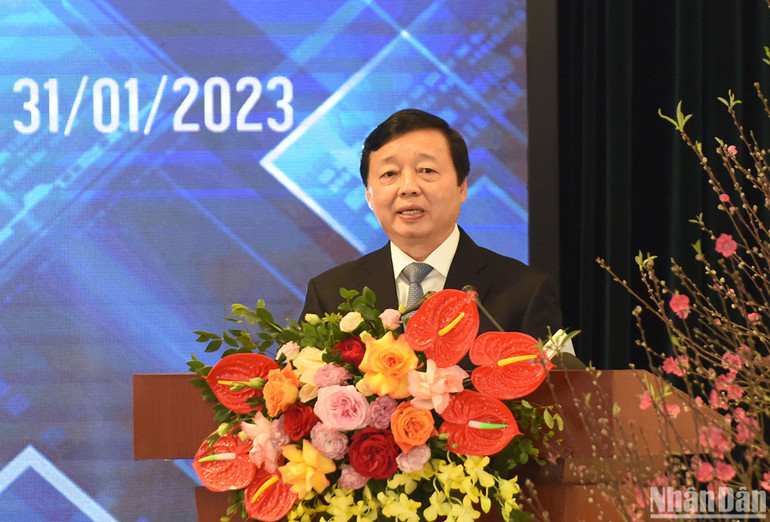 Phó Thủ tướng Trần Hồng Hà phát biểu tại Giao ban báo chí đầu xuân Quý Mão 2023.