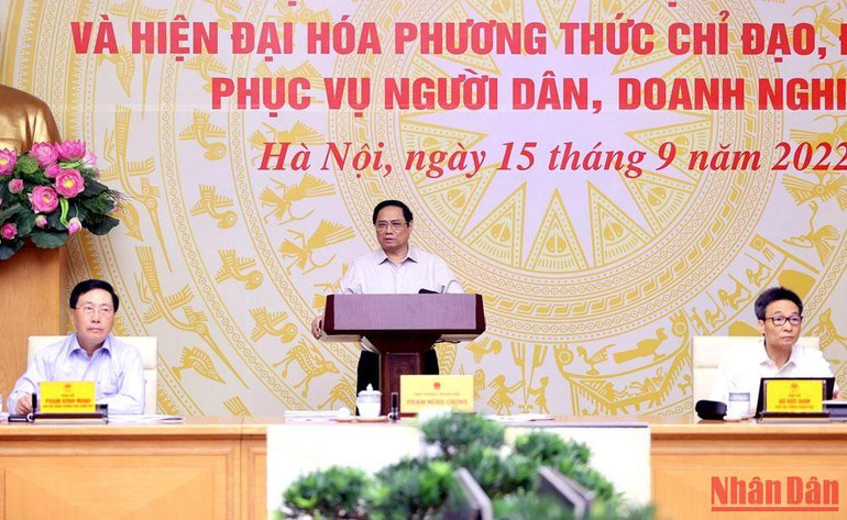 Thủ tướng Phạm Minh Chính phát biểu tại hội nghị.