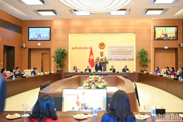 Quang cảnh cuộc gặp mặt tại Nhà Quốc hội. (Ảnh: Duy Linh)