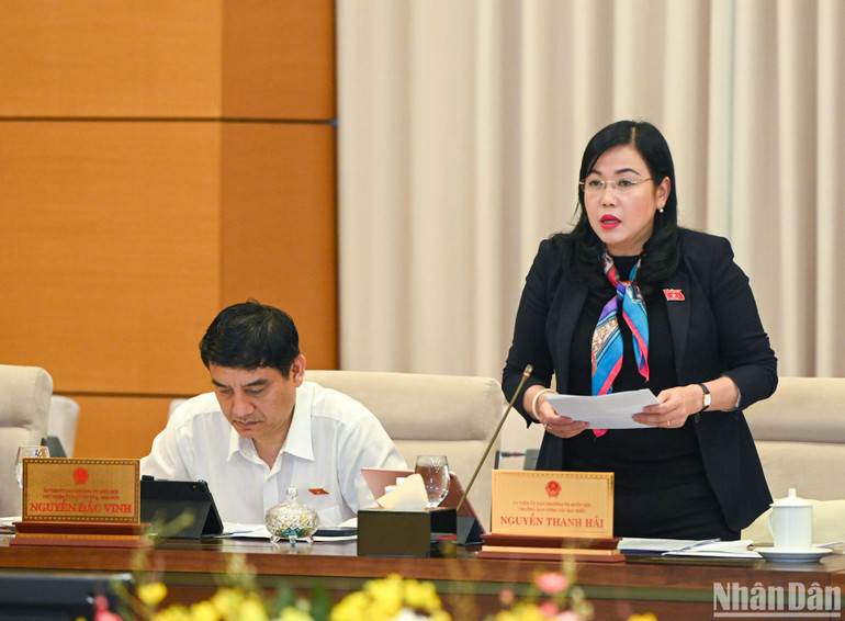 Trưởng ban Công tác đại biểu Nguyễn Thanh Hải phát biểu ý kiến tại phiên họp. Trưởng ban Công tác đại biểu Nguyễn Thanh Hải phát biểu ý kiến tại phiên họp.
