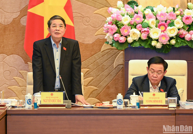 Phó Chủ tịch Quốc hội Nguyễn Đức Hải phát biểu.