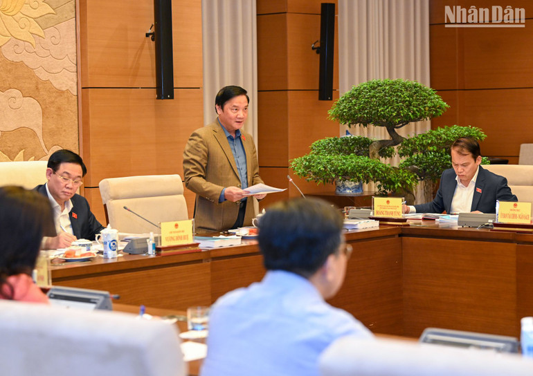 Phó Chủ tịch Quốc hội Nguyễn Khắc Định phát biểu.