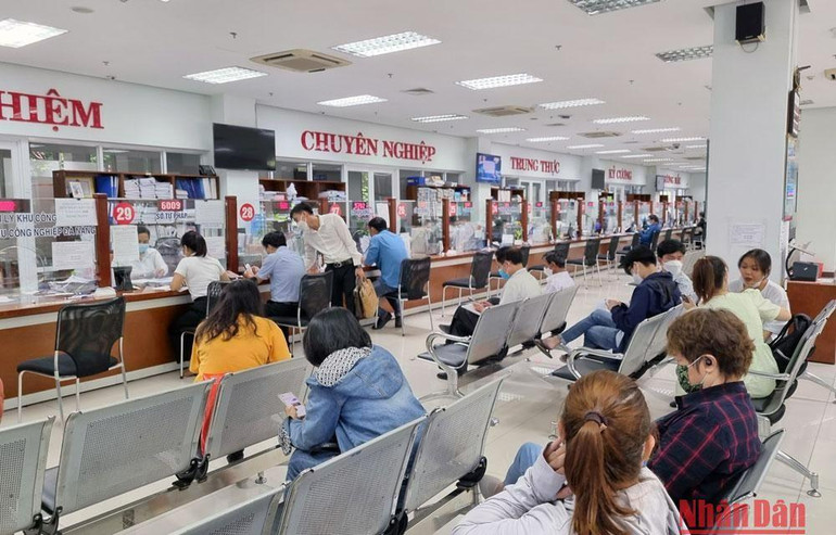 Bộ phận một cửa tại Trung tâm hành chính thành phố Đà Nẵng.