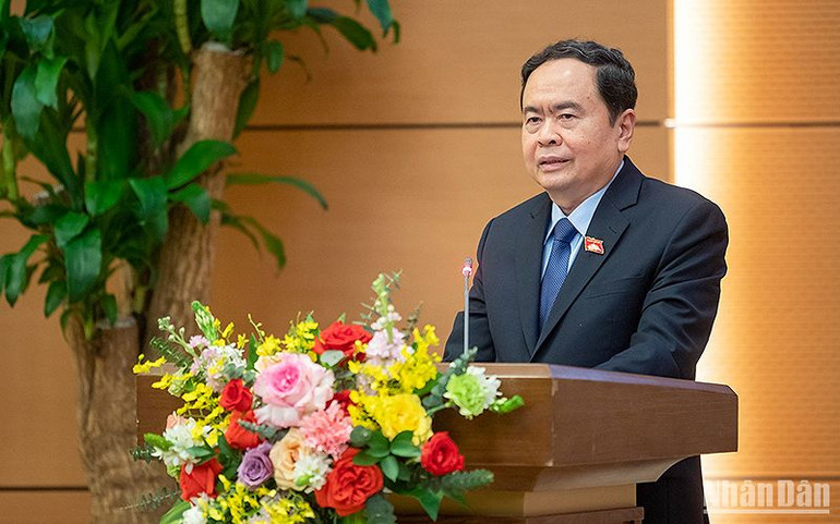 Phó Chủ tịch Thường trực Quốc hội Trần Thanh Mẫn phát biểu tại lễ công bố.