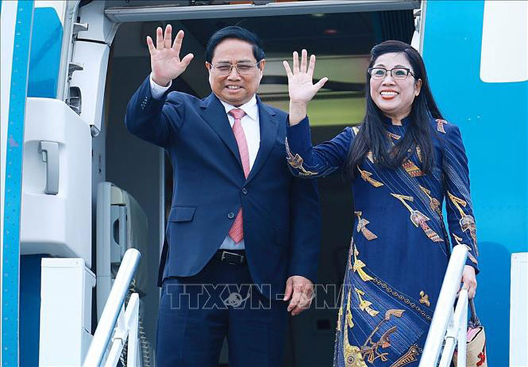 Thủ tướng Phạm Minh Chính và Phu nhân kết thúc chuyến tham dự Hội nghị thượng đỉnh G20 tại Rio de Janeiro, Brazil. Ảnh: Dương Giang/TTXVN