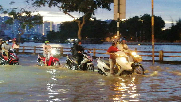Cảnh báo ngập úng do triều cường trong khoảng thời gian sáng sớm và đầu giờ chiều tại khu vực ven biển Đông Nam Bộ. (Ảnh minh họa)