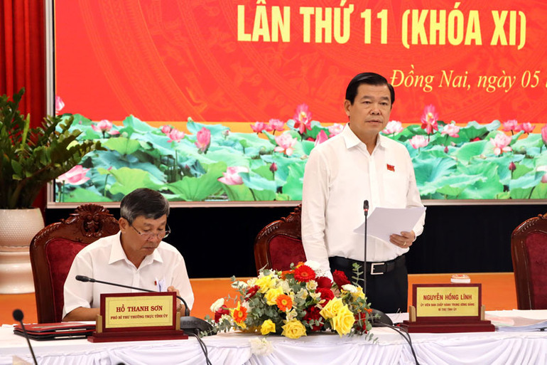 Bí thư Tỉnh ủy Đồng Nai Nguyễn Hồng Lĩnh phát biểu kết luận hội nghị.