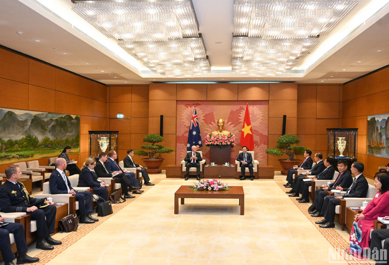 Quang cảnh buổi tiếp tại Nhà Quốc hội.