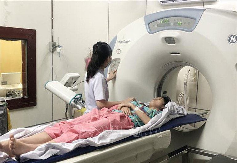 Máy CT-Scanner tại Khoa Cấp cứu, Bệnh viện Chợ Rẫy đã hoạt động trở lại sau hơn 2 tháng bị hư hỏng.