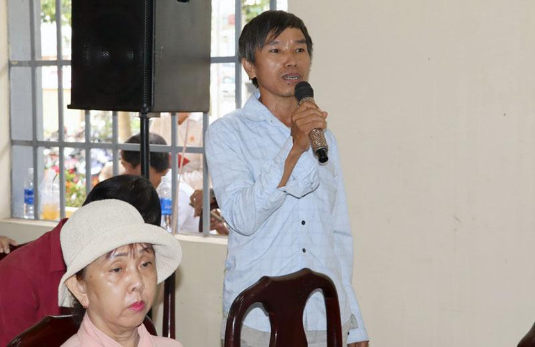 Anh Lê Minh Quang kiến nghị về những khó khăn khi chưa được đền bù, cấp tái định cư.