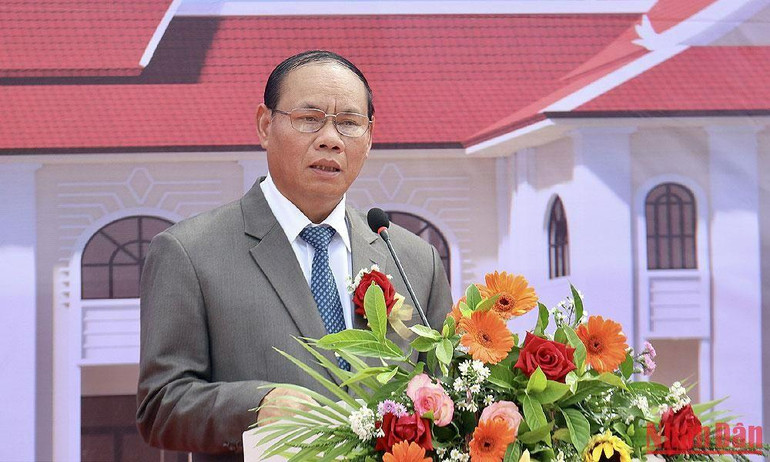 Phó Thủ tướng, Bộ trưởng Công an Lào Vilay Lakhamphong phát biểu tại buổi lễ. (Ảnh: TRỊNH QUỐC DŨNG) Phó Thủ tướng, Bộ trưởng Công an Lào Vilay Lakhamphong phát biểu tại buổi lễ. (Ảnh: TRỊNH QUỐC DŨNG)