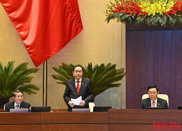 Phó Chủ tịch Thường trực Quốc hội Trần Thanh Mẫn điều hành nội dung chất vấn và trả lời chất vấn.