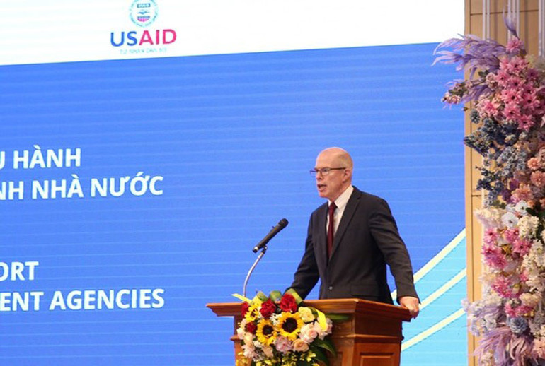 Ông Daniel Fitzpatrick, Giám đốc Dự án USAID LinkSME phát biểu tại Hội thảo. (Ảnh: VGP)