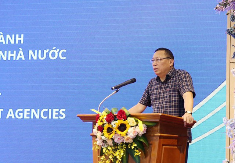 Ông Ngô Hải Phan, Cục trưởng Cục Kiểm soát thủ tục hành chính (VPCP) phát biểu tại Hội thảo. (Ảnh: VGP)