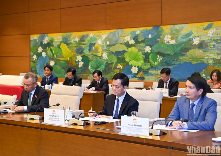 Lãnh đạo Ủy ban Đối ngoại, Văn phòng Quốc hội, Bộ Ngoại giao và các đại biểu dự buổi hội kiến.