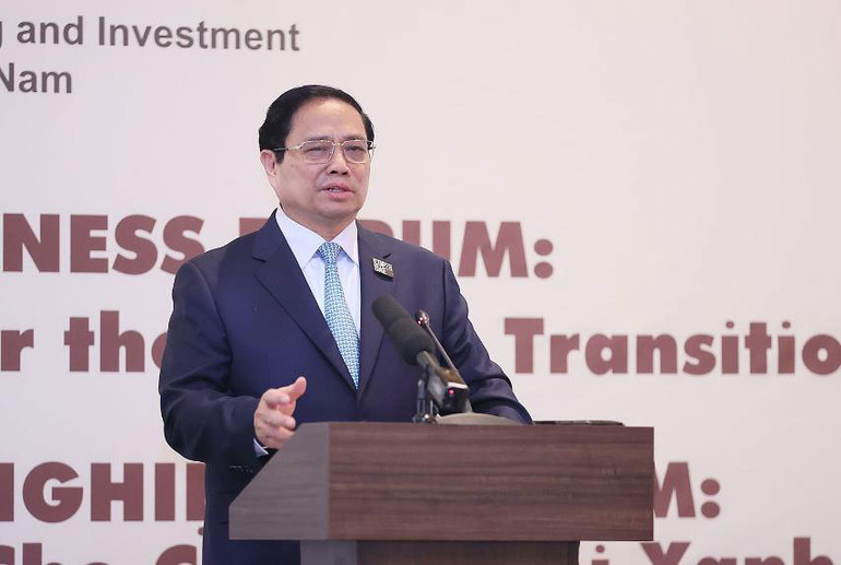 Thủ tướng Phạm Minh Chính phát biểu tại Diễn đàn doanh nghiệp Việt Nam. (Ảnh: DƯƠNG GIANG/TTXVN) Thủ tướng Phạm Minh Chính phát biểu tại Diễn đàn doanh nghiệp Việt Nam. (Ảnh: DƯƠNG GIANG/TTXVN)