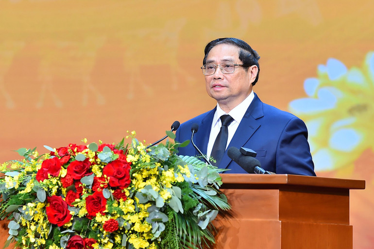Thủ tướng Phạm Minh Chính phát biểu tại Hội nghị tri ân người có công với cách mạng năm 2024.