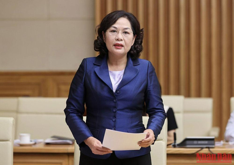 Thống đốc Ngân hàng Nhà nước Việt Nam Nguyễn Thị Hồng phát biểu.