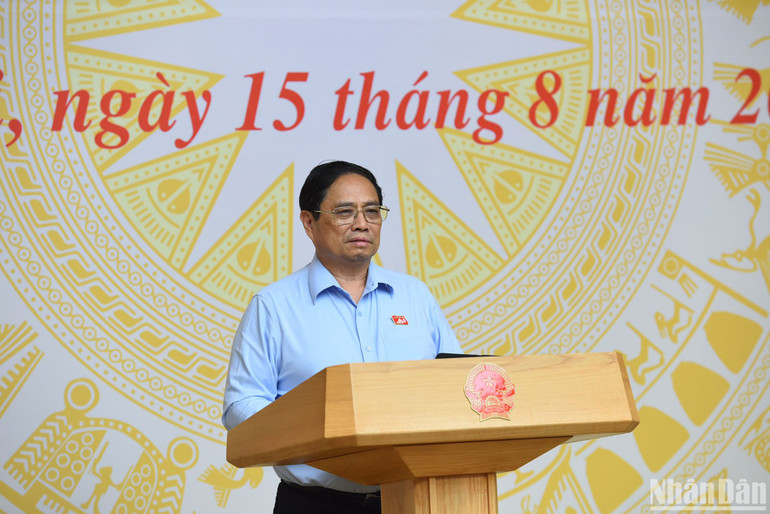 Thủ tướng Phạm Minh Chính phát biểu tại buổi gặp mặt.