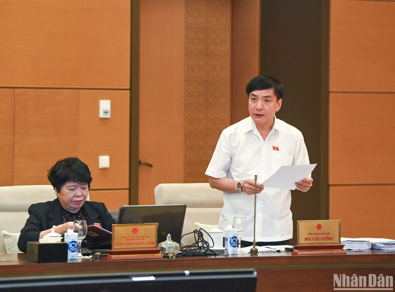 Tổng Thư ký, Chủ nhiệm Văn phòng Quốc hội Bùi Văn Cường phát biểu ý kiến.