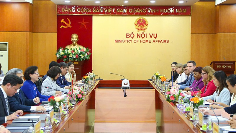 Quang cảnh buổi tiếp. (Ảnh Moha)