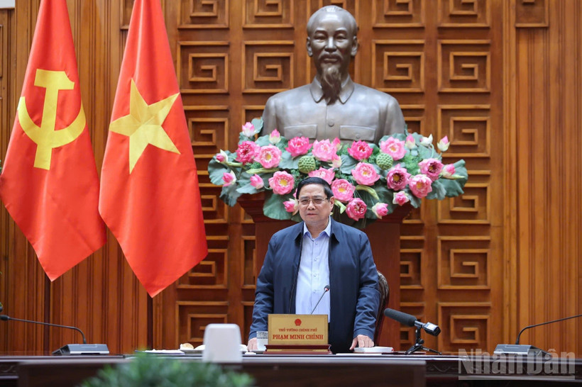 Thủ tướng Chính phủ Phạm Minh Chính kết luận cuộc họp. (Ảnh: Trần Hải)