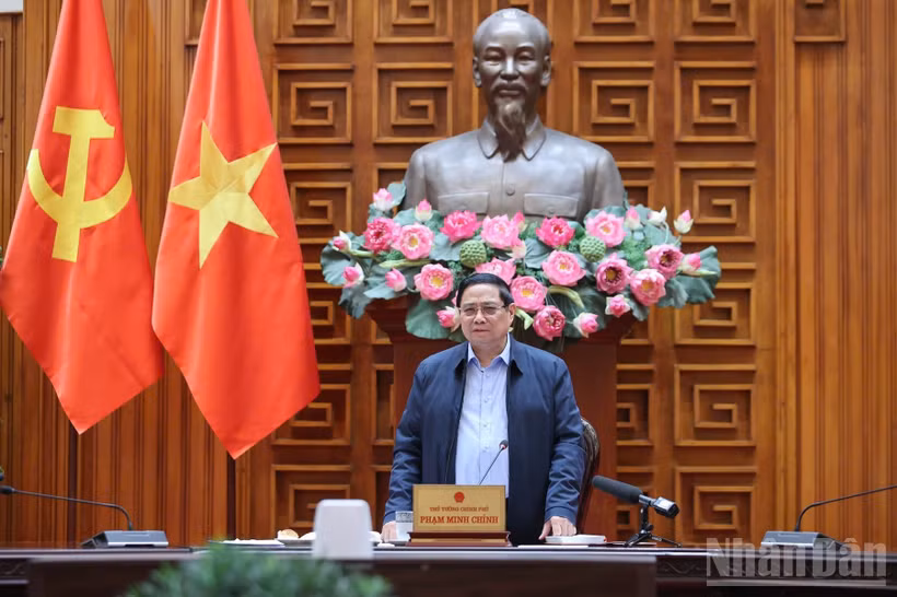 Thủ tướng Chính phủ Phạm Minh Chính kết luận cuộc họp. (Ảnh: Trần Hải)