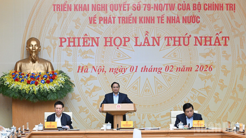 Thủ tướng Chính phủ Phạm Minh Chính chủ trì Phiên họp lần thứ nhất của Ban Chỉ đạo. (Ảnh: Trần Hải)