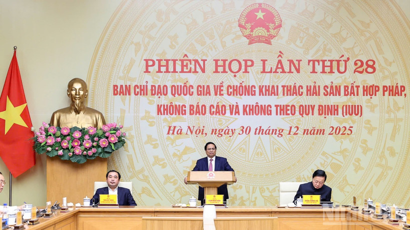Thủ tướng Phạm Minh Chính chủ trì Phiên họp lần thứ 28 Ban Chỉ đạo Quốc gia về IUU. (Ảnh: TRẦN HẢI) 