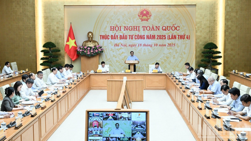 Quang cảnh Hội nghị toàn quốc thúc đẩy đầu tư công năm 2025. (Ảnh: Trần Hải)