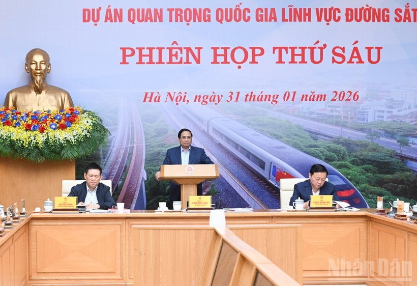 Thủ tướng Chính phủ Phạm Minh Chính chủ trì Phiên họp thứ sáu Ban Chỉ đạo. (Ảnh: TRẦN HẢI)