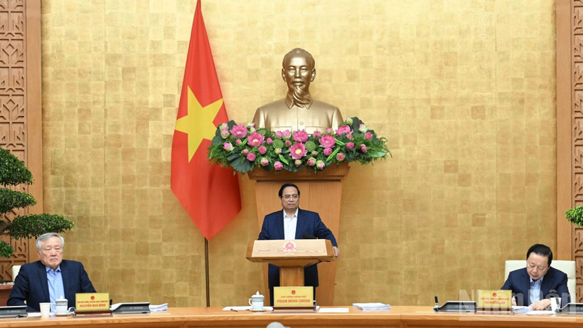 Thủ tướng Phạm Minh Chính chủ trì Phiên họp Chính phủ thường kỳ tháng 11. (Ảnh: TRẦN HẢI)