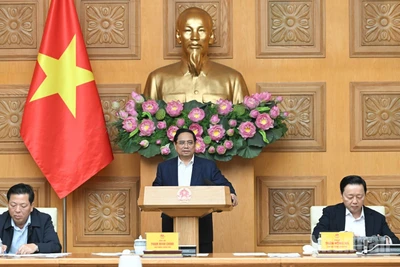 Thủ tướng Chính phủ Phạm Minh Chính chủ trì Phiên họp thứ tư Ban Chỉ đạo Trung ương về chính sách nhà ở và thị trường bất động sản. (Ảnh: Trần Hải)